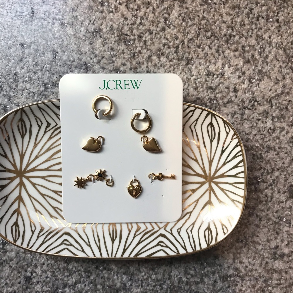 J. Crew Mixed Charm Hoop Earrings